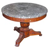 Empire Mahogany Center Table with Marble Top