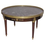 Neoclassic Style Mahogany Table with Marble Top