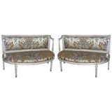 Pair of Louis XVI Painted Window Banquettes