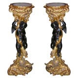 Pair of Rococo Carved Pedestals