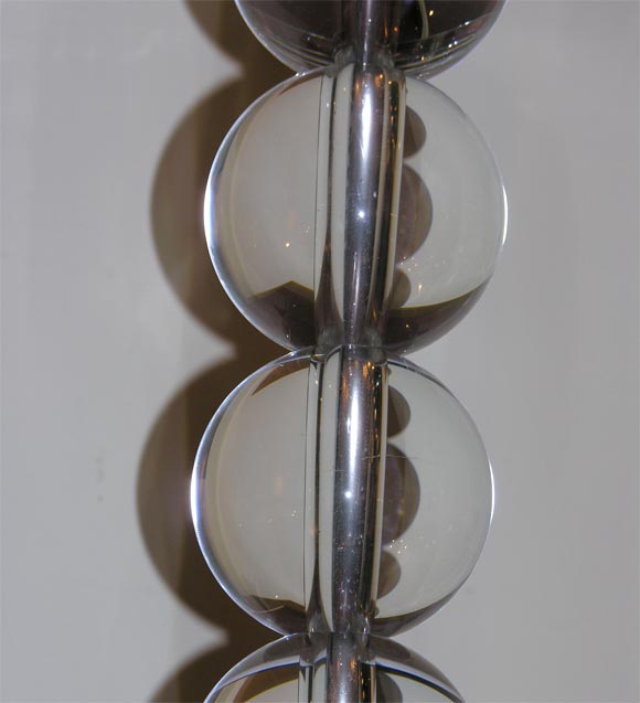20th Century Pair of 1930's Crystal Ball Lamps