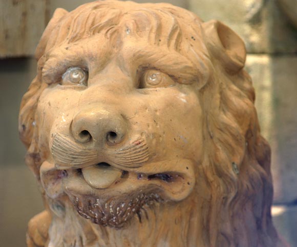 Pair of 17th Century Terra-cotta Lions