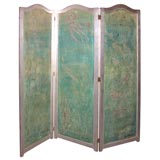 Fine and Rare Painted Three Panel Screen by Robert W Chanler