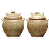Vintage Beautiful Pair of Thai Jars