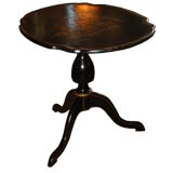Swedish Baroque Black Jappaned Tilt-Top Table