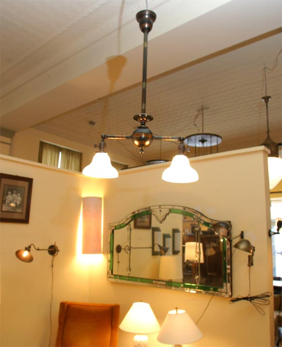 Early electric two light fixture