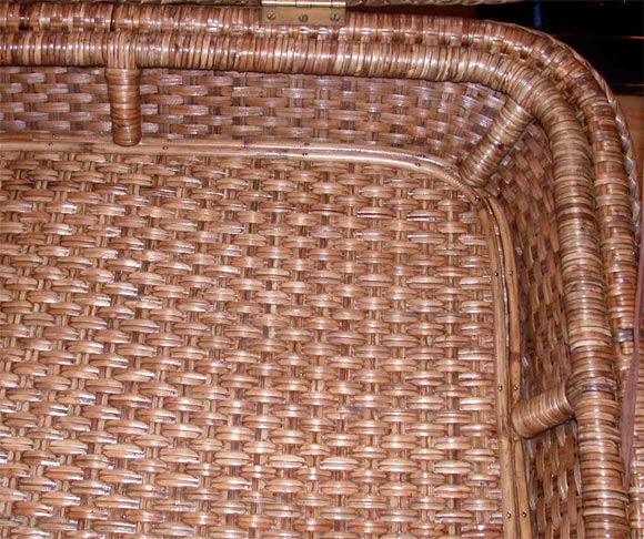 Contemporary Rattan Coffee Table with Storage and Tray