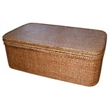 Rattan Coffee Table with Storage and Tray