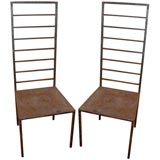 Set of Four Moderne  Unusually Proportioned Ladderback Chairs