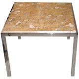 Marble & Chrome Side Table
