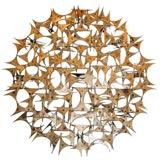 Illuminated Brass Wall Sculpture by C.  Jeré