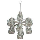 Brushed Aluminum Lightolier Chandelier