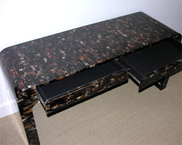 Late 20th Century A Maitland Smith Tessellated Horn Waterfall Console.