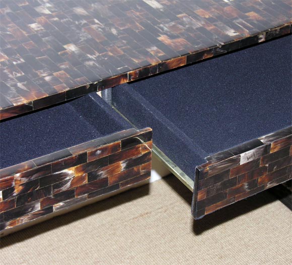 A Maitland Smith Tessellated Horn Waterfall Console. 1