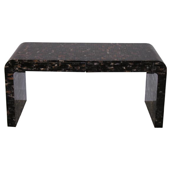 A Maitland Smith Tessellated Horn Waterfall Console.