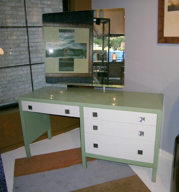 Norman Bel Geddes for Simmons Enameled Metal Desk/Vanity For Sale 4