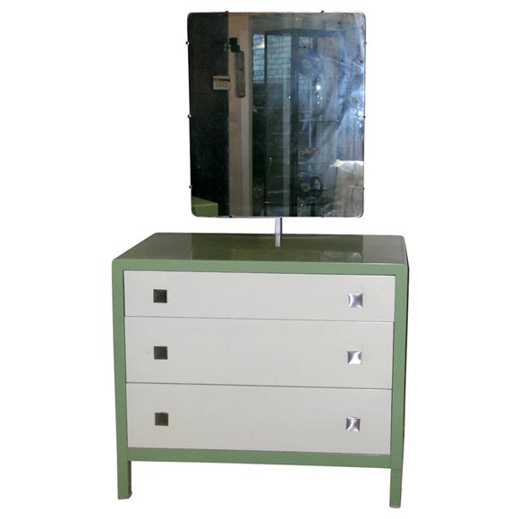 Norman Bel Geddes for Simmons Dresser with Mirror For Sale