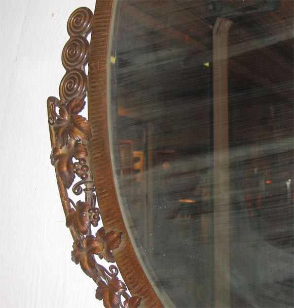 Mid-20th Century Art Déco Oval Mirror Attributed to Paul Kiss