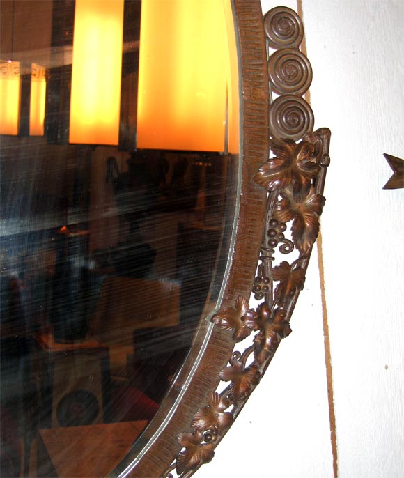 Art Déco Oval Mirror Attributed to Paul Kiss 1