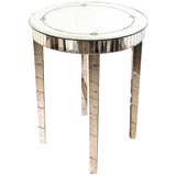 Vintage Round Mirrored Side Table