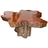 Lacquered Natural Tree Table