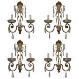 #3353 Group of 4 Bagues Tole Wall Sconces