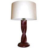 Crocodile red leather lamp