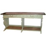 Two Drawer Green Painted Server