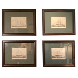 Antique Set of Currier 
Ives Ship Prints