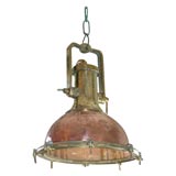 Brass & Copper Ship Lantern converted to Hanging Fixture