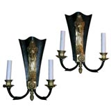 Metal rams head pair of sconces