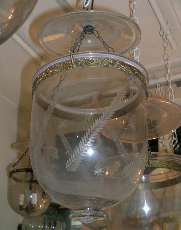 9"diameter star and fern belljar lantern