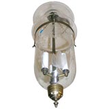 Antique shade with lid and leaf etchings, wired