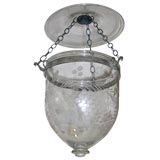8"diameter grape etched antique belljar lantern.