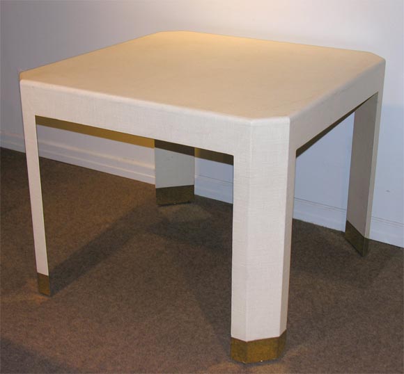 Game Table covered in White Lacquered Linen