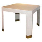 Game Table covered in White Lacquered Linen