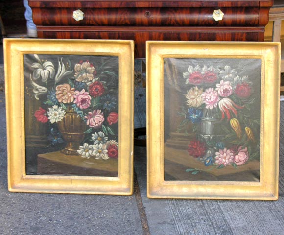 Pair of 19th century still lifes signed lower right Meuci.