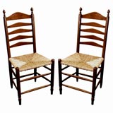 Antique Set of Six French Ladder Back Chairs