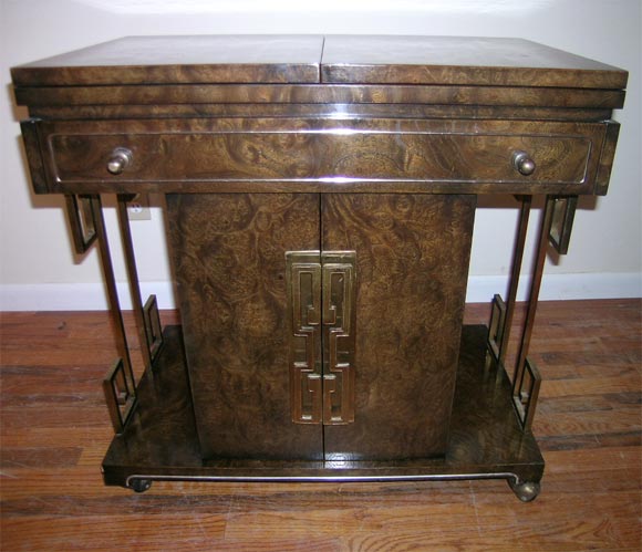 WONDERFUL BURLWOOD  SERVER WITH GREEK KEY APPOINTMENTS