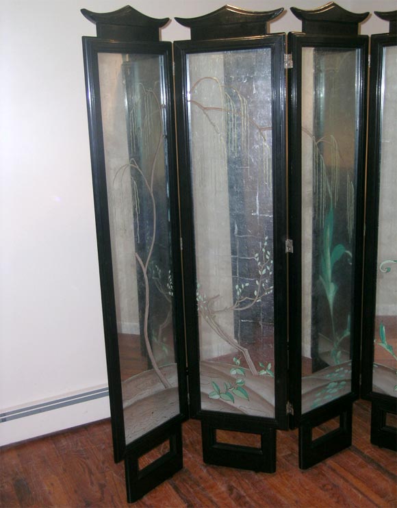 American RARE SPECTACULAR FOLDING SCREEN BY JAMES MONT