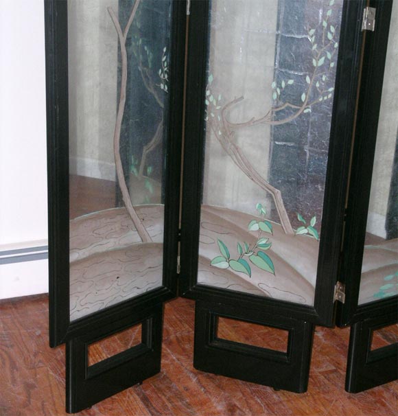 Silver Leaf RARE SPECTACULAR FOLDING SCREEN BY JAMES MONT