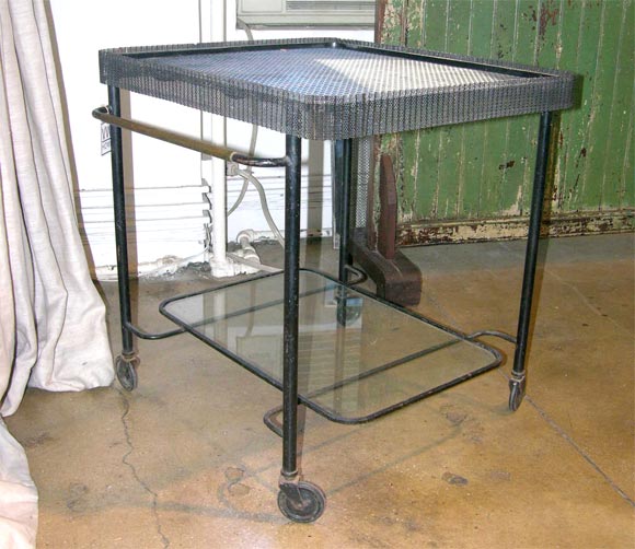 Cast Mategot Serving Cart on Wheels