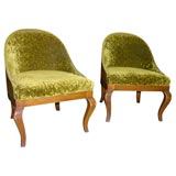 Pair French Style Bucket Slipper Chairs