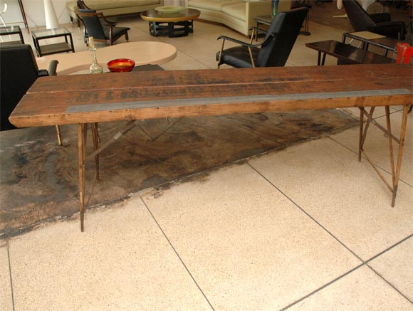 Beautifully aged and weathered wood wallpaper table.