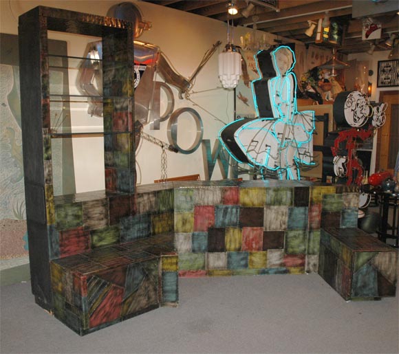 Paul Evans Custom Cabinet with Bookcase and built in Bar Sink