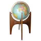 Mid Century Lighted World Globe - Edward Wormley Style