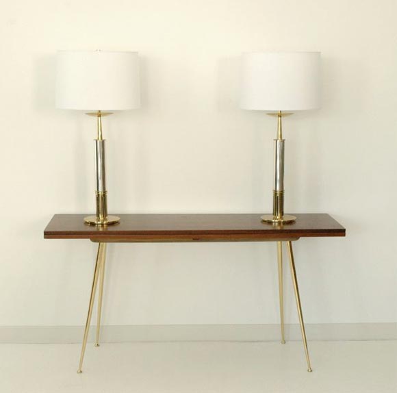 A Walnut Flip-Top Console Table #1778 by T.H. Robsjohn-Gibbings