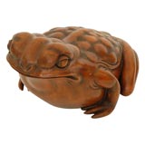 A Carved Wood Toad from the Deutsch Estate
