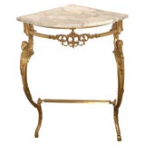 Corner Console Table with Marble