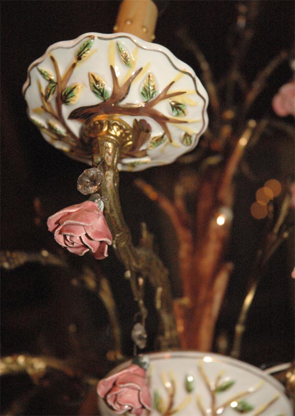 Chandelier with Porcelain Flowers 3